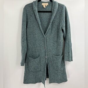 Territory Ahead Sweater Lambs Wool Cardigan Women Green Sweater Size Medium
